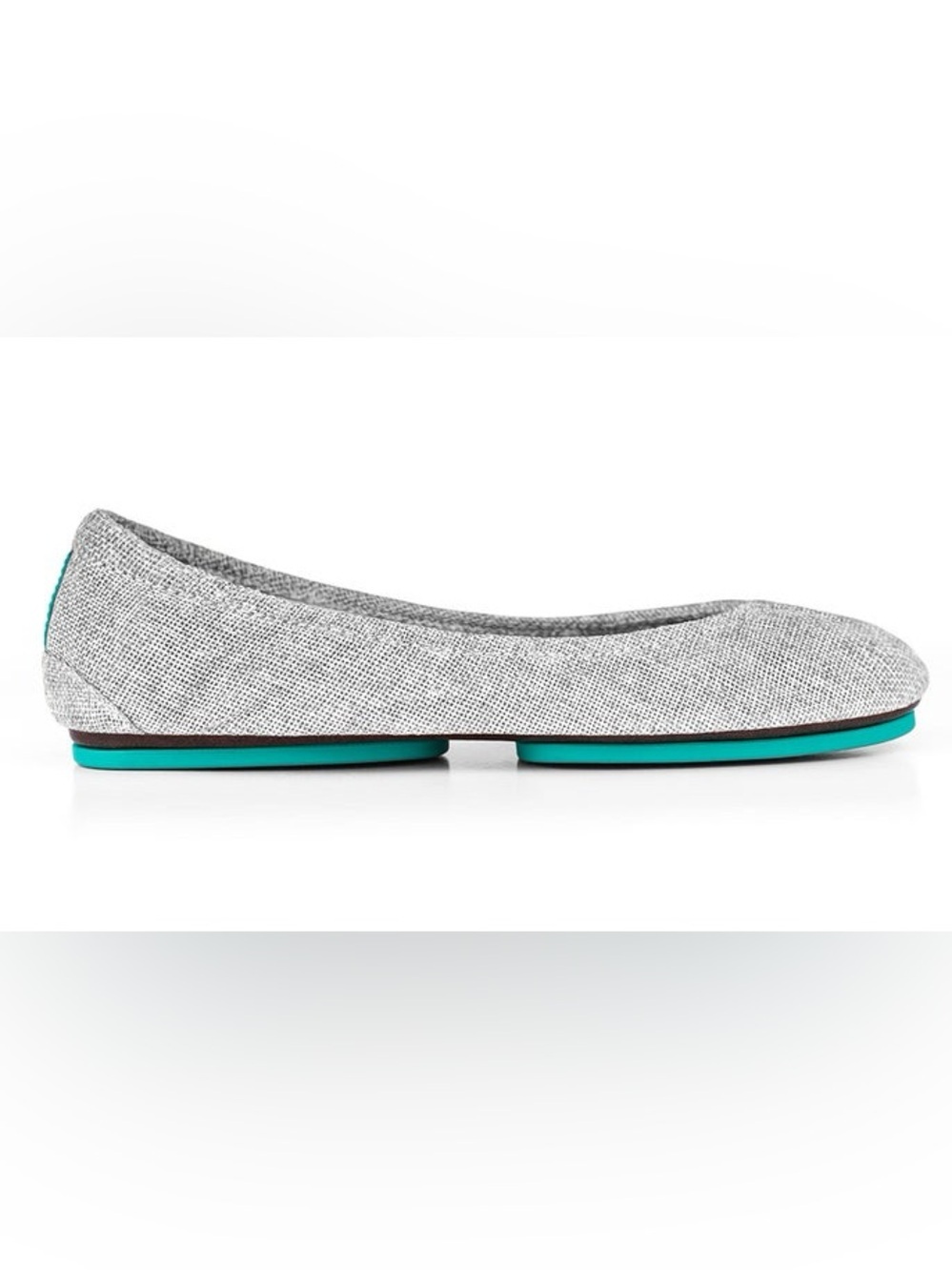 NEW Tieks Silver Lake Fabric Flats Folding Leather Gray Size 10 NWOB